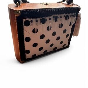 Black and white polka dot bag